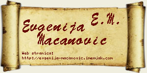 Evgenija Macanović vizit kartica